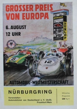 AvD "Großer Preis von Europa" Nürburgring August 1961 Rennprogramm (7285)
